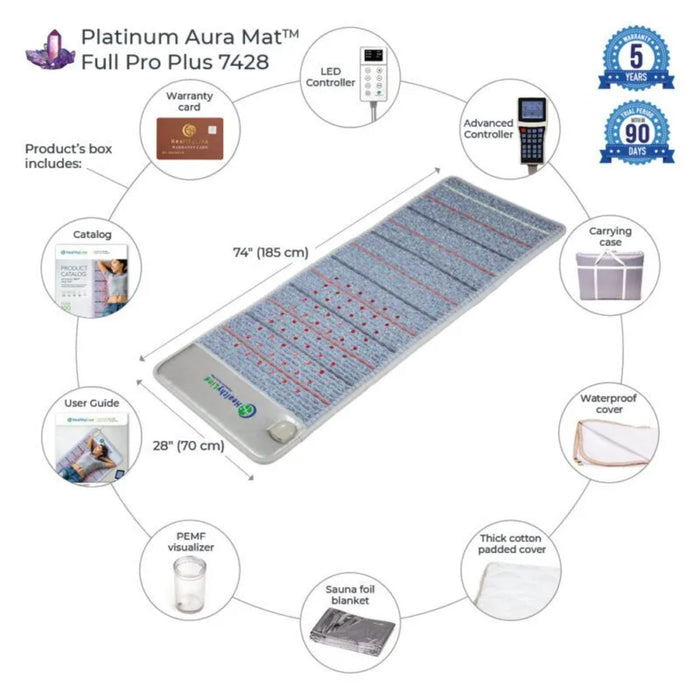 HealthyLine Platinum Aura Mat Full Pro PLUS 7428 Firm | Photon Advanced PEMF InfraMat Pro