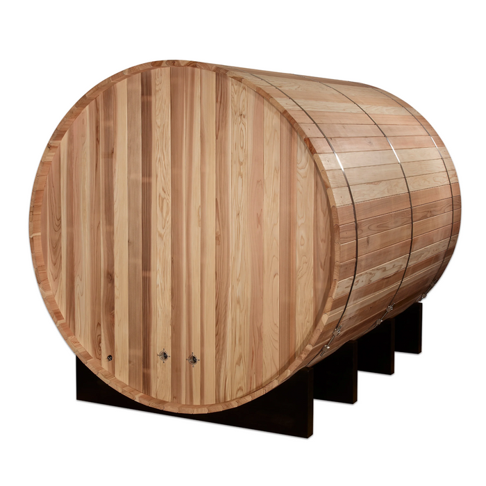 Golden Designs "Klosters" 6 Person Barrel Traditional Sauna -  Pacific Cedar