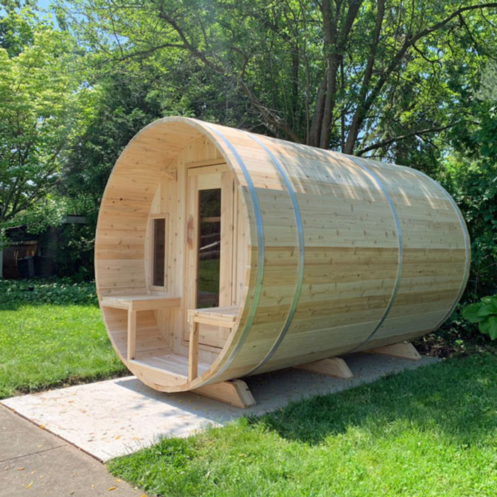 Dundalk Leisurecraft Canadian Timber Tranquility 6-8 Person Barrel Sauna