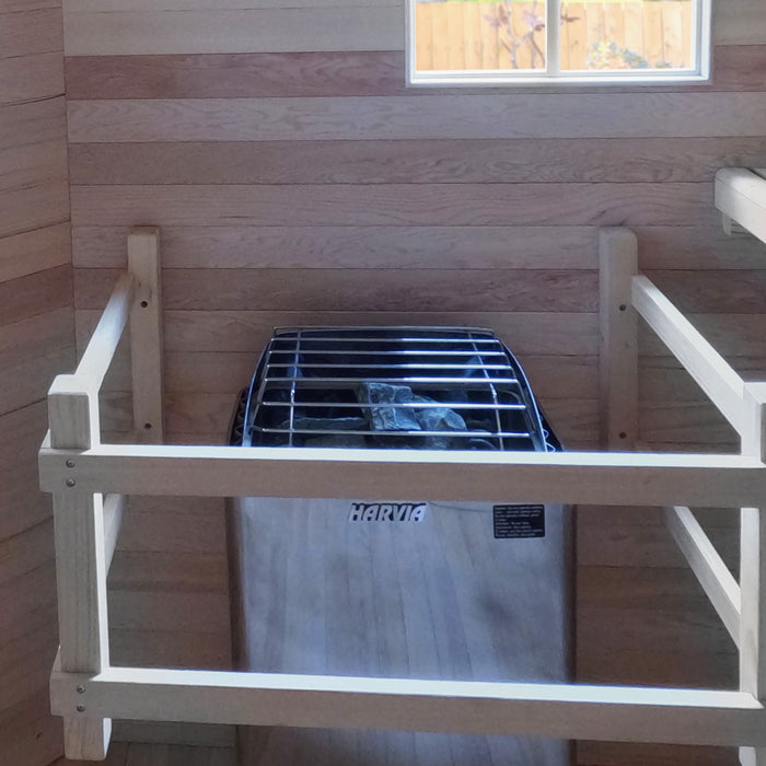 Aleko Canadian Red Cedar Wet Dry Outdoor Sauna with Asphalt Roof - 8 Person