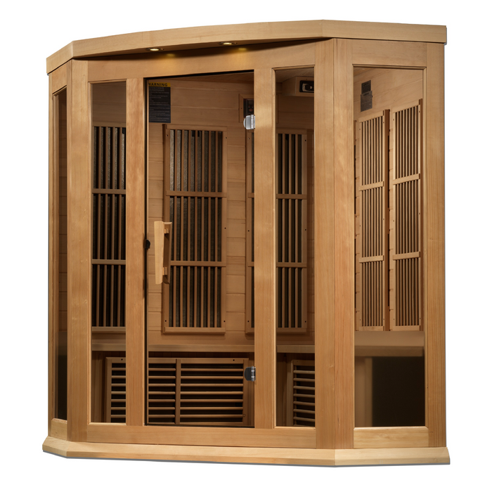 Maxxus Saunas "Chaumont Edition" 3-Person Corner Near Zero EMF FAR Infrared Sauna