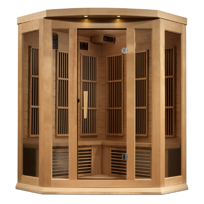 Maxxus Saunas "Chaumont Edition" 3-Person Corner Near Zero EMF FAR Infrared Sauna