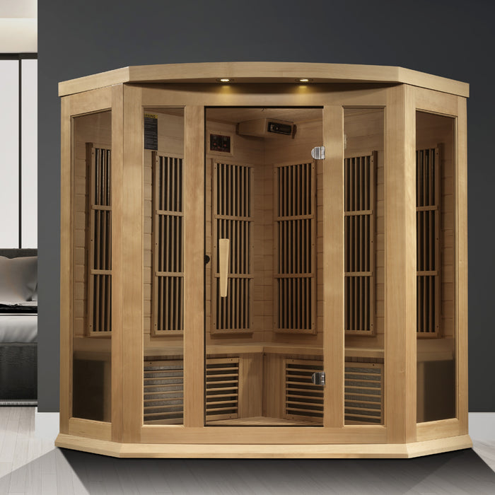 Maxxus Saunas "Chaumont Edition" 3-Person Corner Near Zero EMF FAR Infrared Sauna